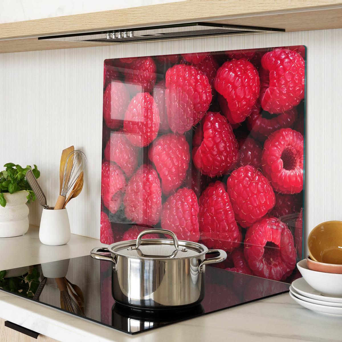 GLASPLATTE 60x52 cm Himbeeren - Rot, Glas (60/0.4/52cm) - TULUP