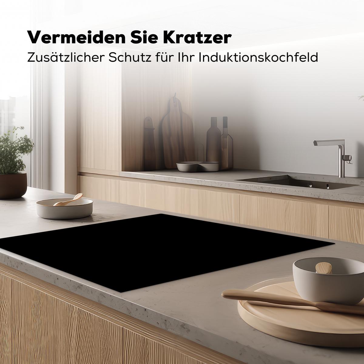 HERDABDECKPLATTE Schwarz - Einfarbig Induktionsmatte 78x78 cm - Schwarz, Kunststoff (78/78/0.2cm) - MuchoWow
