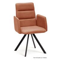 ARMLEHNSTUHL (4er-Set) Deane 52x92x60 Schwarz/Cognac - Cognac/Schwarz, Kunststoff (60/92/52cm) - 58aufmkessel