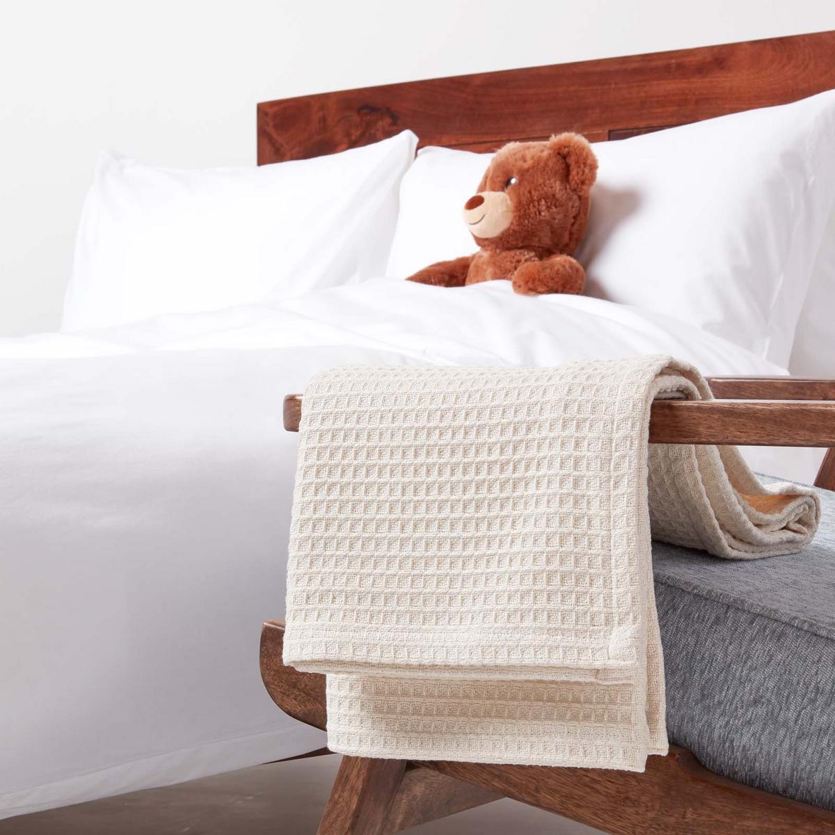 BABYDECKE Waffelpiqué 90/110 cm, Bio-Baumwolle - Naturfarben, Textil (90/112cm) - Homescapes