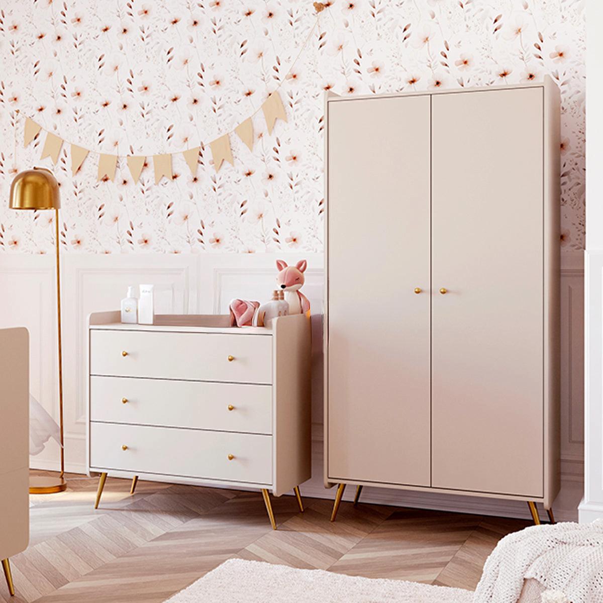 SCHRANK 2 Türen Lunea Kaschmir - Beige, Holzwerkstoff (90/188/50.2cm) - Petits-meubles