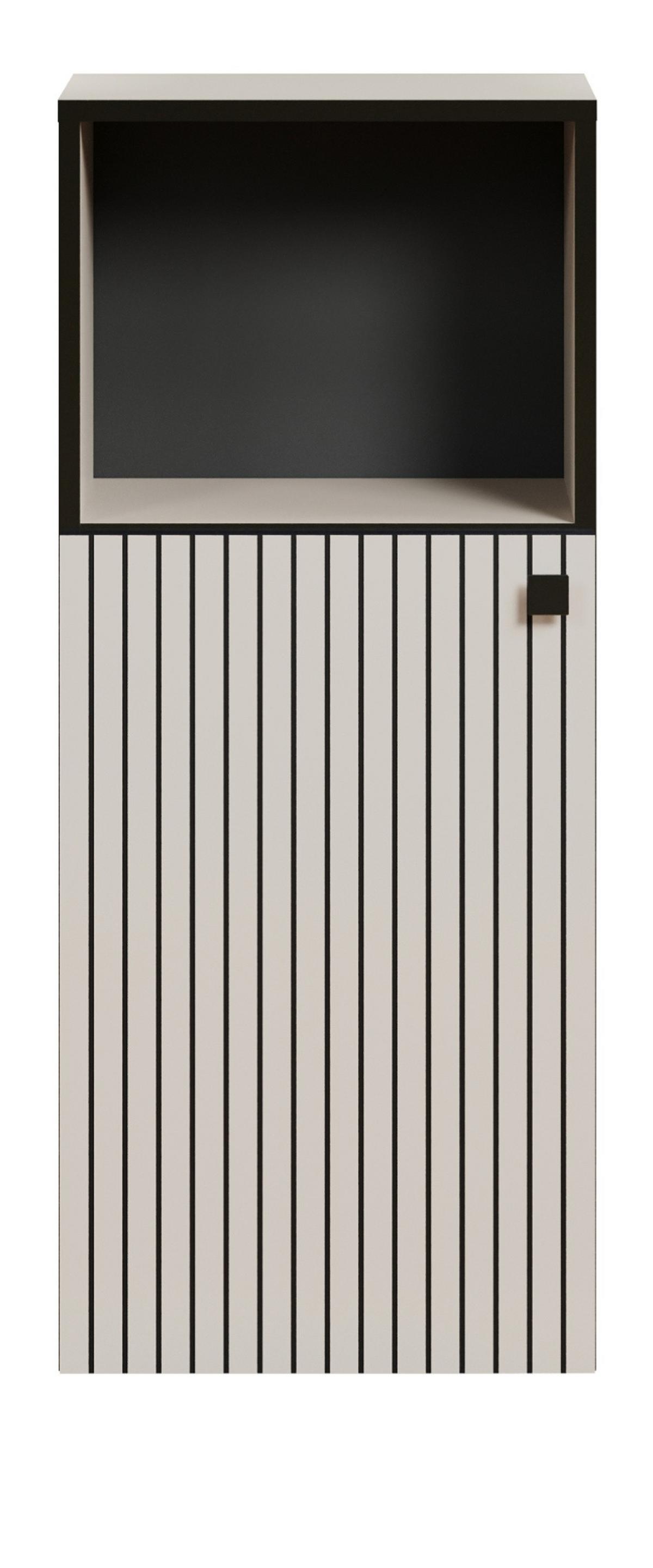 BADKOMMODE Kaschmir, grau 40 x 95 cm, Badschrank in modernem Design - Schwarz/Grau, Holzwerkstoff/Metall (31/95/40cm) - Top.Furn
