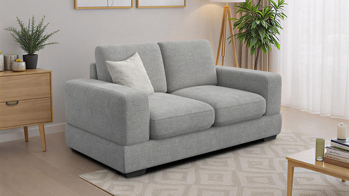 SOFA OTTO 2-Sitzer, grau - Schwarz/Grau, Holz/Textil (171/89/98cm) - Wozimo