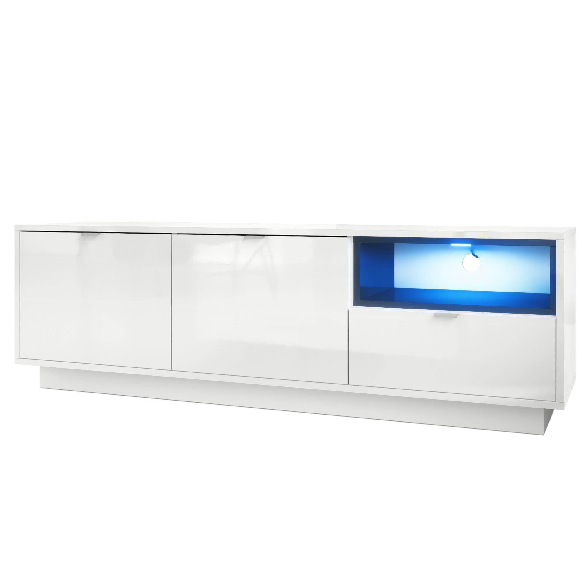 LOWBOARD Metro Einsatz in Schwarz Hochglanz - Schwarz Hochglanz, Holzwerkstoff (153/48/37cm) - Vladon