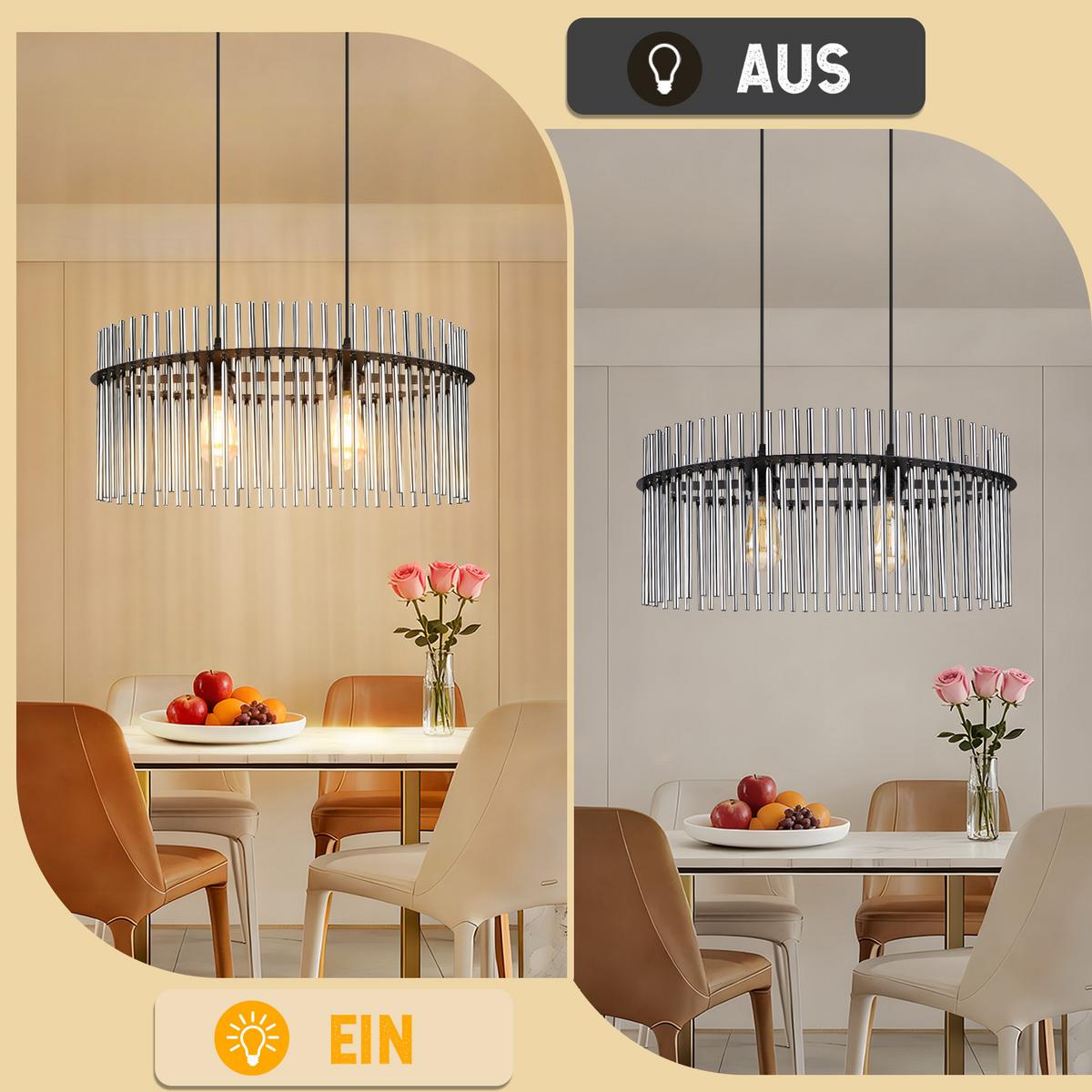 PENDELLEUCHTE Clover 25/60/150 cm - Schwarz, Glas (25/60/150cm) - ZMH