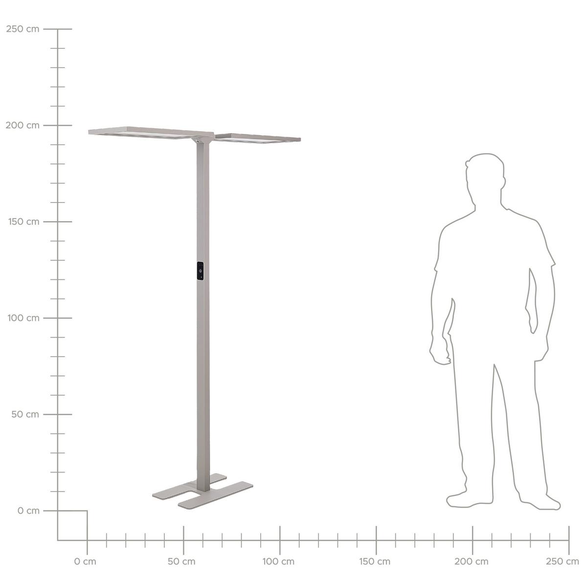 STEHLAMPE Sculptor 30/135/197 cm - Silberfarben, Metall (30/135/197cm) - Beliani