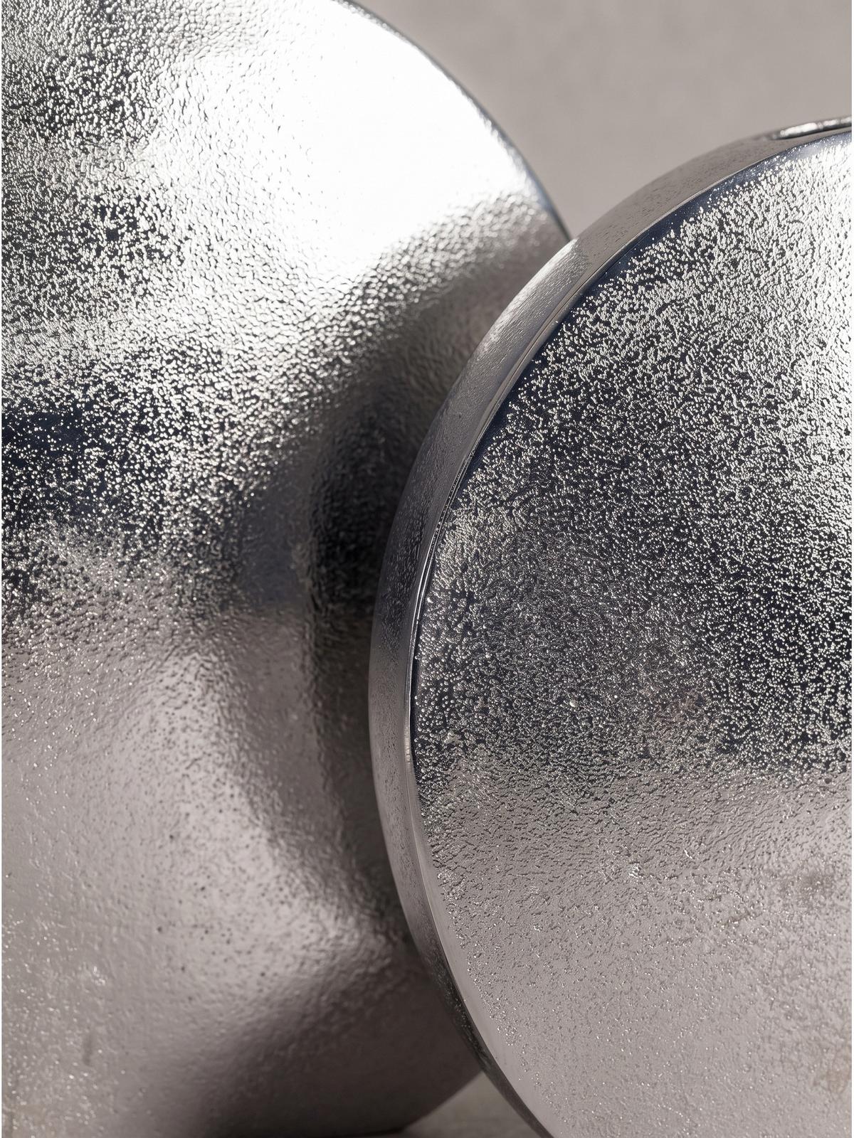 VASEN 2er-Set BERLENGA, Aluminium, handgefertigt, Silber, 35 x 13,5 x 34 cm - Silberfarben, Metall (34cm) - KADIMA DESIGN