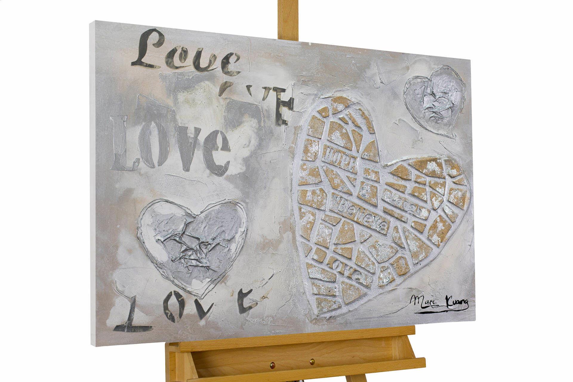 ACRYLBILD HANDGEMALT 80/60 cm - Beige/Grau, Holz/Textil (80/60cm) - KUNSTLOFT