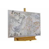 ACRYLBILD HANDGEMALT 80/60 cm - Beige/Grau, Holz/Textil (80/60cm) - KUNSTLOFT