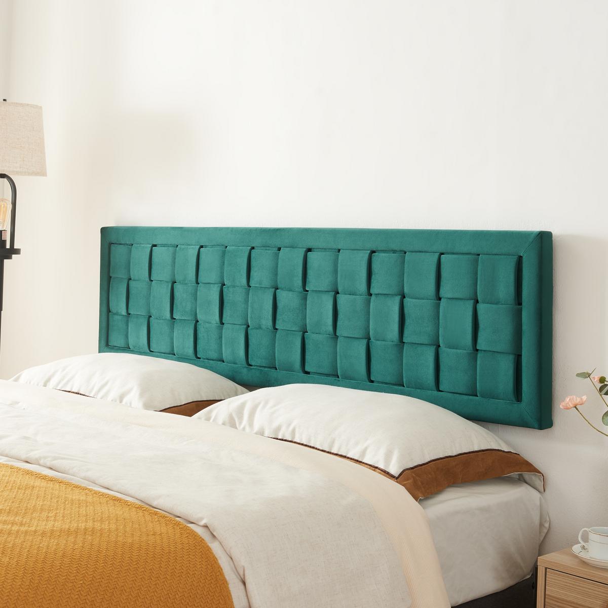 KOPFTEIL Tervo - Grün, Holzwerkstoff/Textil (180/45/5cm) - [en.casa]