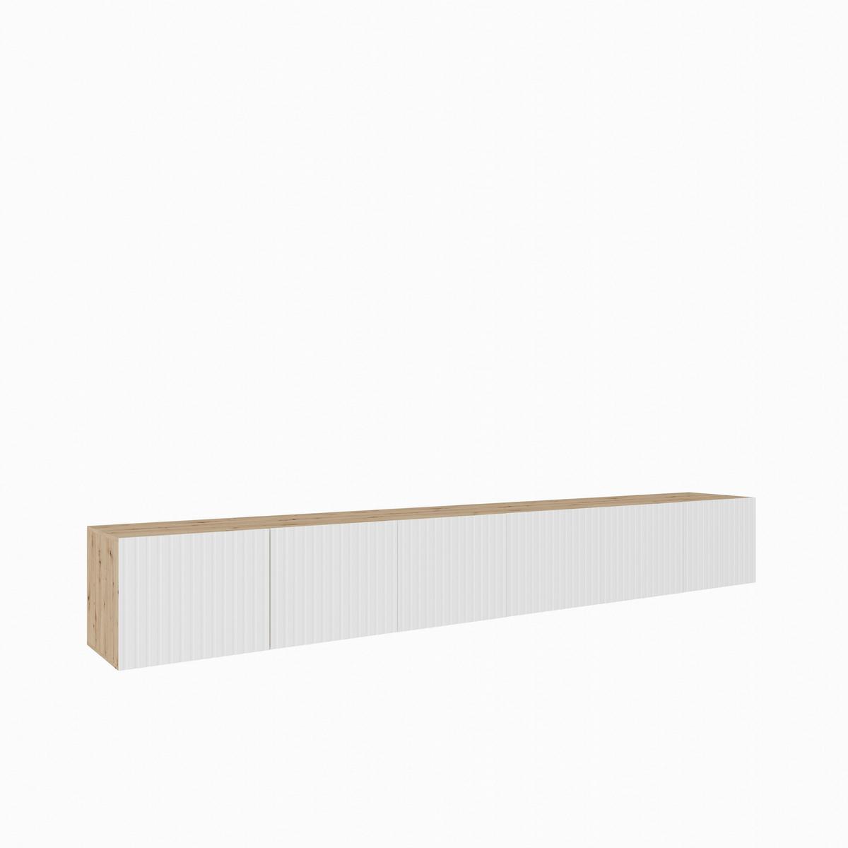 LOWBOARD LIVO 300/41/40 cm, Hängender TV-Schrank Eiche Artisan - Weiß/Eiche Artisan, Holzwerkstoff (300/41/40cm) - MASSENO