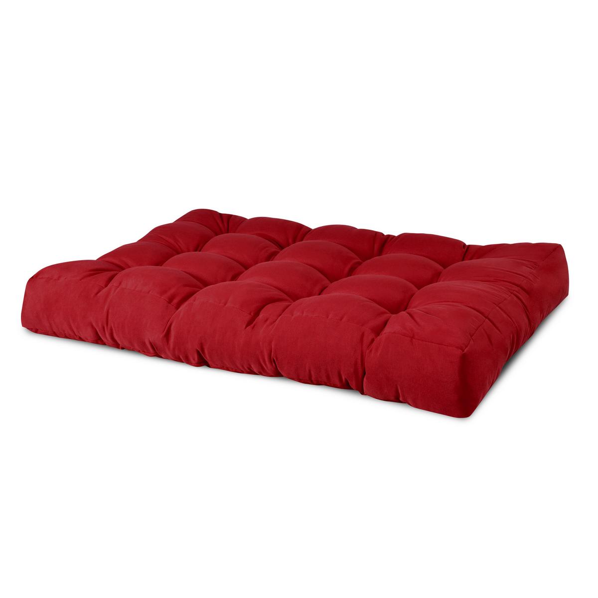 PALETTENKISSEN ECO Style Sitz 120x80x15cm Rot + Rücken (1tlg) - Rot, Textil (80/15/120cm) - Beautissu 