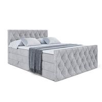 BOXSPRINGBETT AMAY-Z KING - 140x200 - H3/H4 - Hellgrau - Hellgrau, Holzwerkstoff (140/200cm) - ALTDECOR