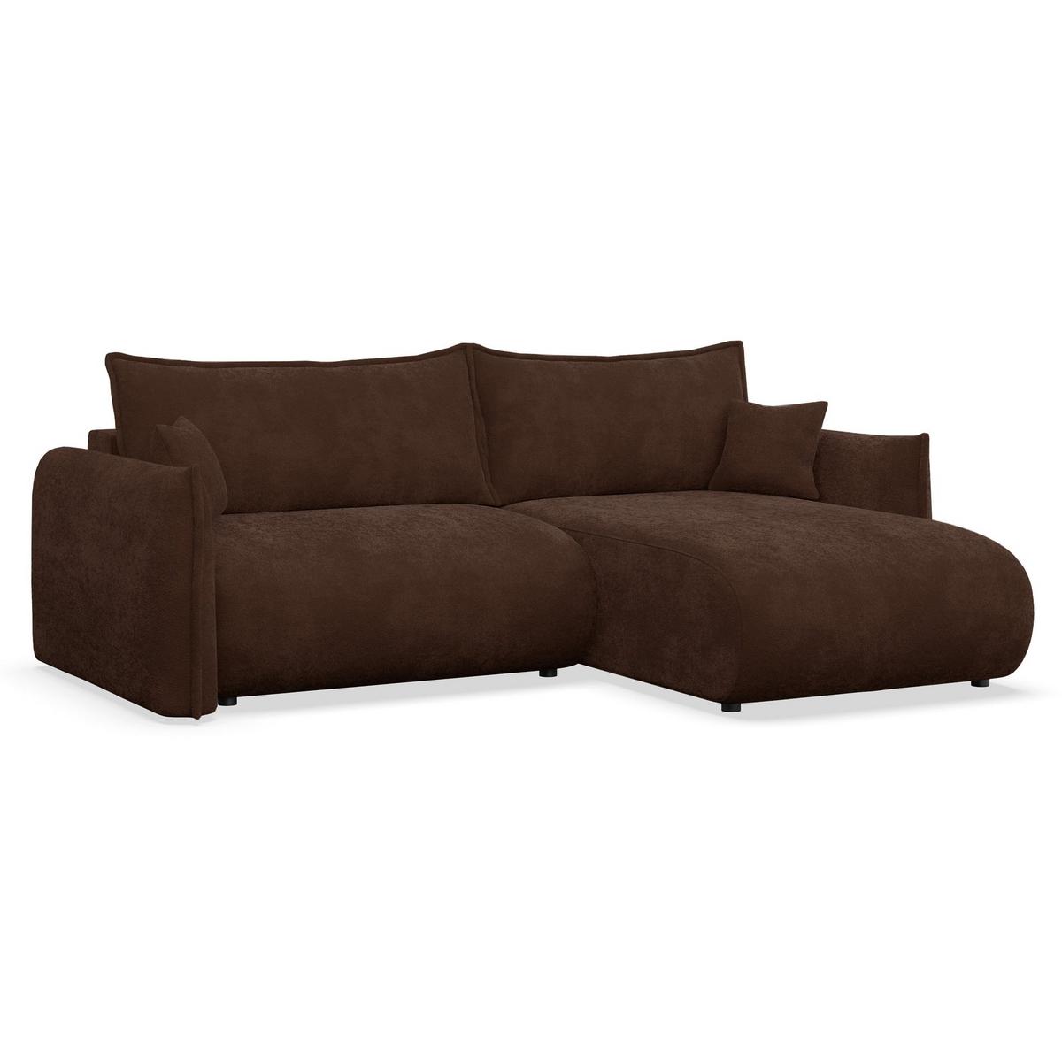 ECKSOFA Cushi Braun-Chenille - Schwarz/Braun, Kunststoff/Textil (183/252cm) - Selsey