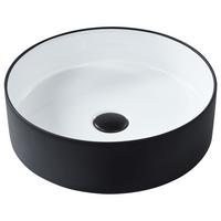 AUFSATZWASCHBECKEN 40 cm Schwarz/Weiß Tebar - Schwarz/Weiß, Keramik (40/12/40cm) - Beliani