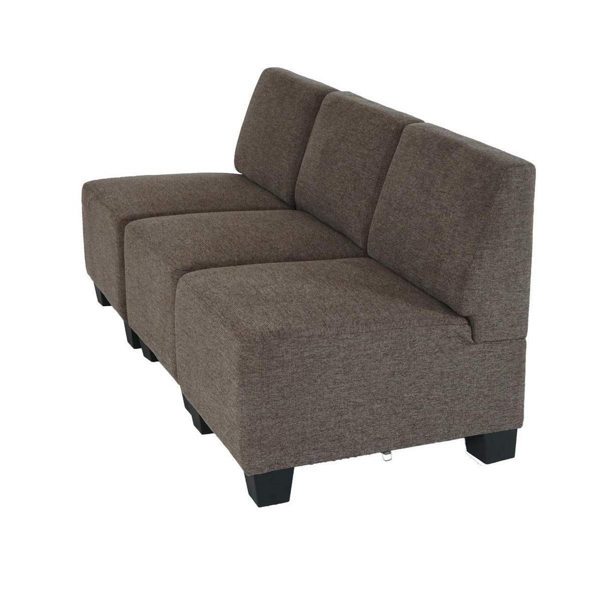 3-SITZER SOFA COUCH MODULAR Braun - Braun, Textil (171/76/72cm) - MCW