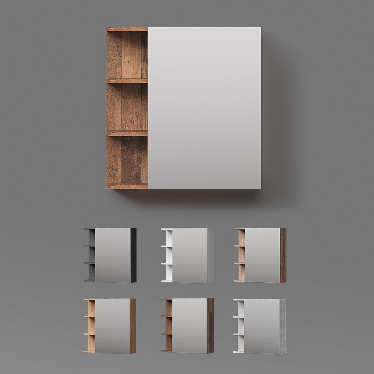 SPIEGELSCHRANK Fucino Sonoma 62 x 64 cm - Sonoma Eiche, Holzwerkstoff (62/64/20.8cm) - Livinity®