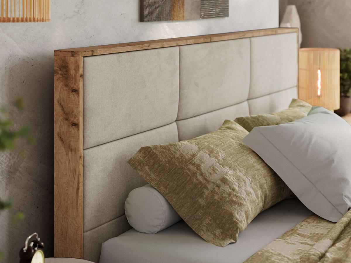 POLSTERBETT LERIO CLASSIC 200/200 - Beige Velvet - Multipocket-Matratze - Beige, Textil (200/200cm) - MKS