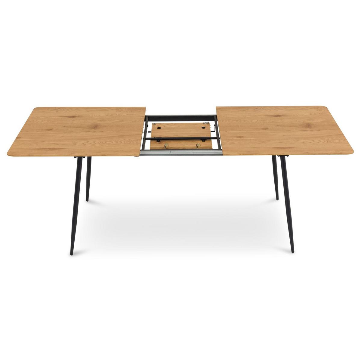 ESSTISCH ORSA Eiche - Eichefarben, Holzwerkstoff/Metall (80/160/76cm) - IDIMEX