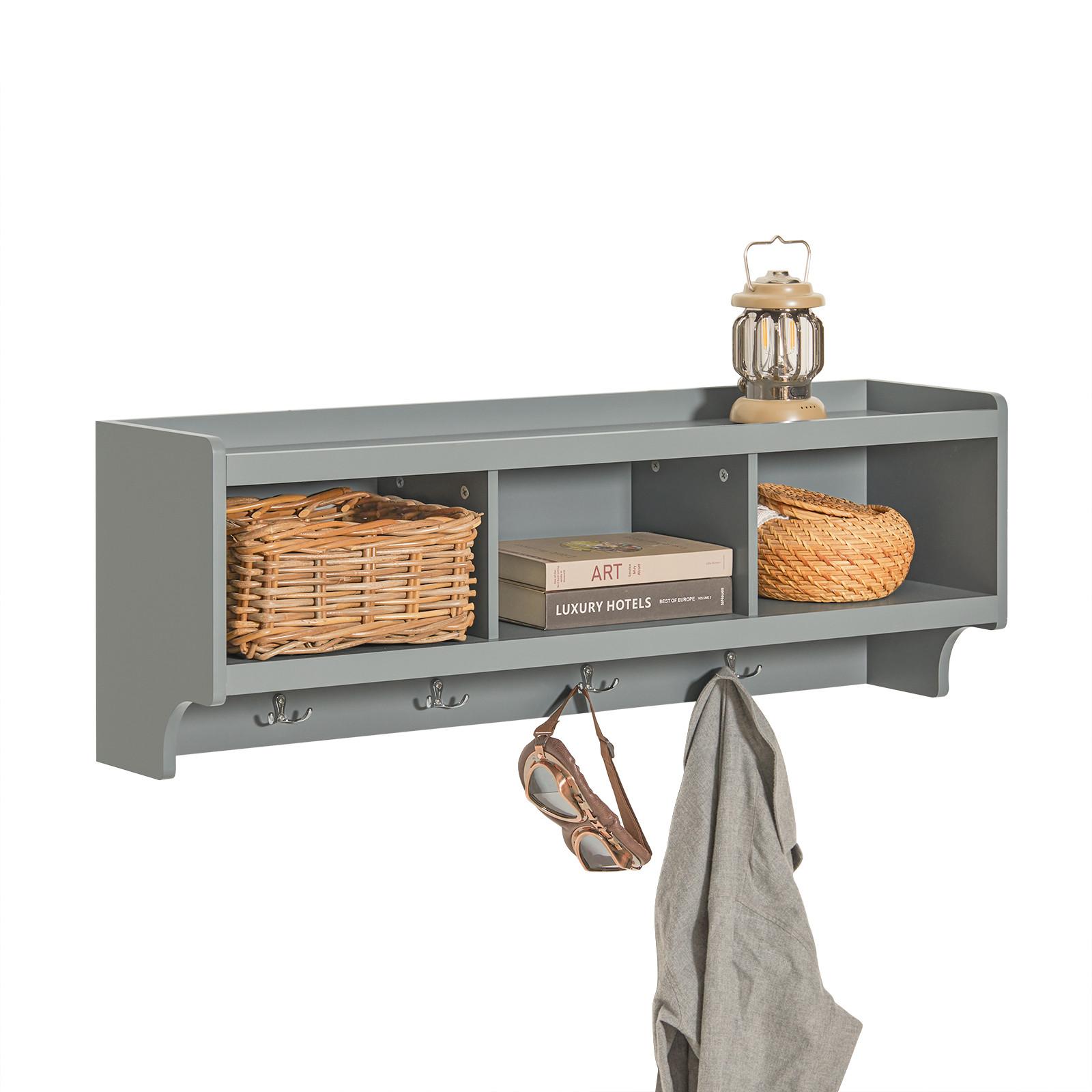 WANDGARDEROBE Grau - Grau, Holzwerkstoff (100/35/25cm) - SoBuy