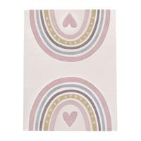 KINDERTEPPICH, mit Regenbogen- und Herz-Motiv, Rosa, 200 x 290 cm - Rosa, Textil (290/200cm) - KADIMA DESIGN