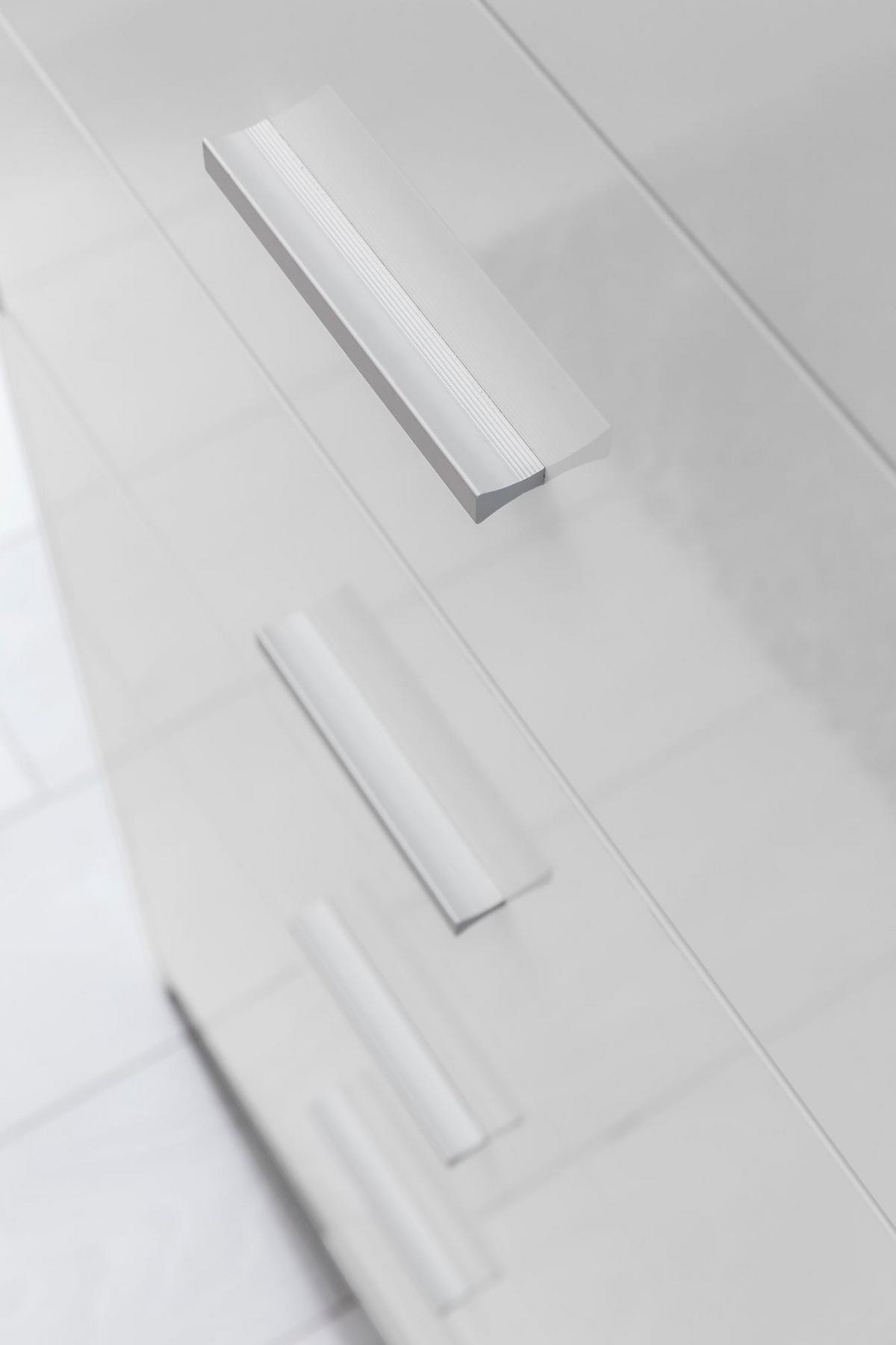 KOMMODE – Weiß Hochglanz, 60x90x30 cm, schmal, mit Schubladen - Weiß, Holzwerkstoff (60/90/30cm) - KADIMA DESIGN