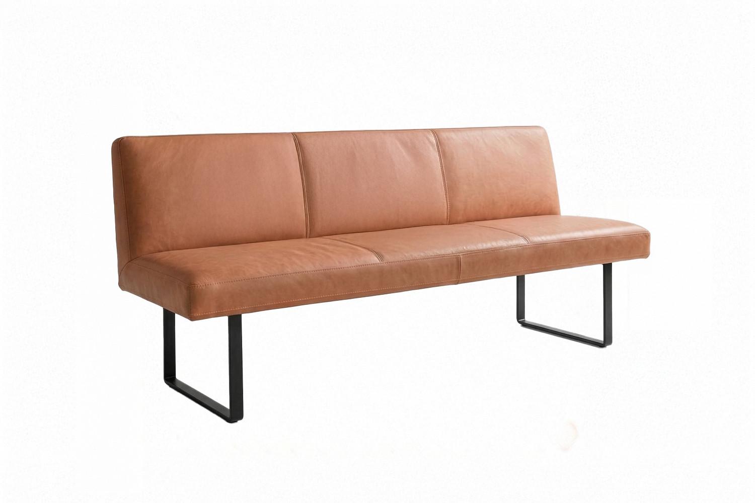 ESSZIMMERBANK ELEEN Braun Leder - Braun, Leder (223/85/69cm) - KAWOLA