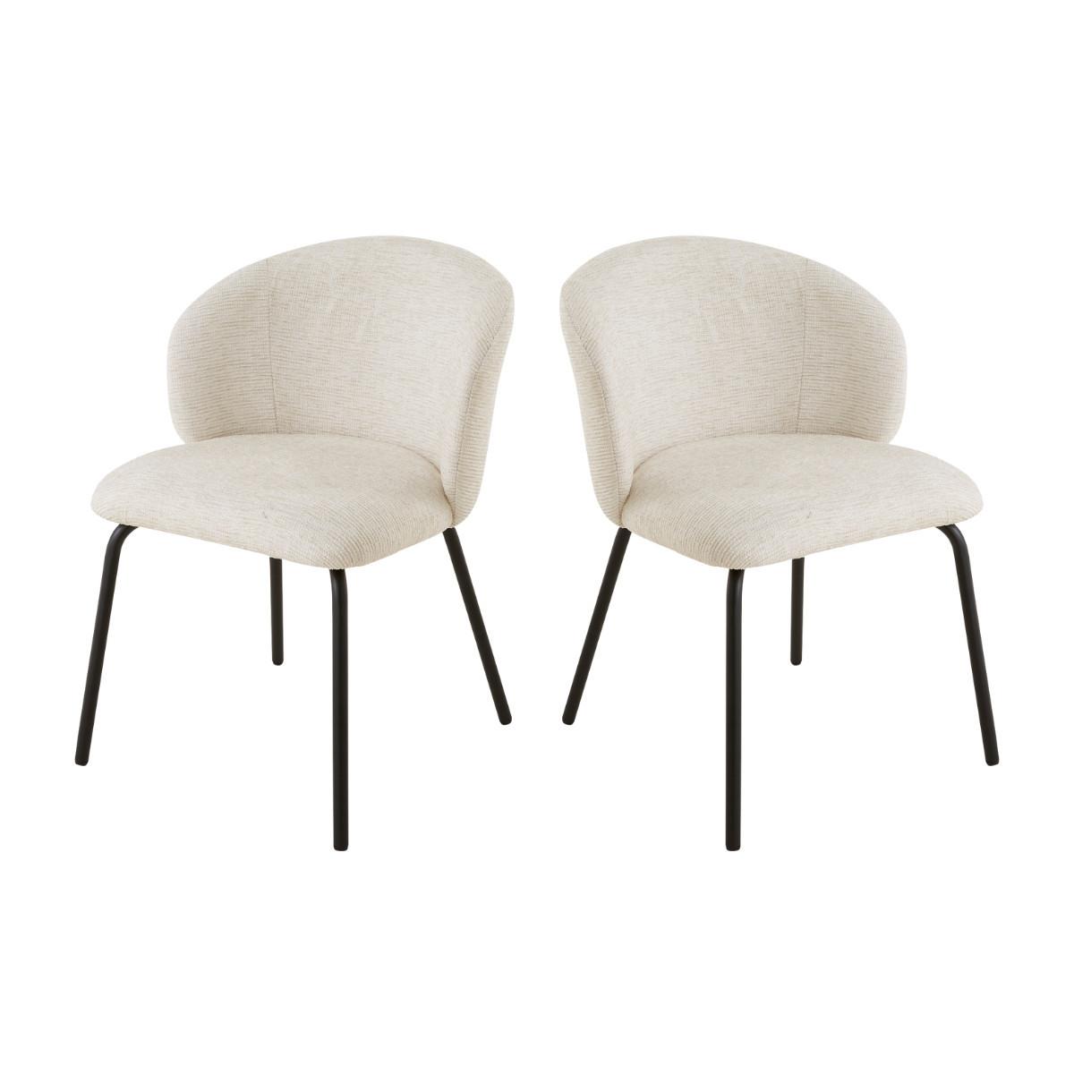 2ER-SET Stühle mit gepolsterter Sitzfläche und Rückenlehne Vesper 57/56/78 cm - Beige, Holzwerkstoff (49/79/56cm) - Calicosy