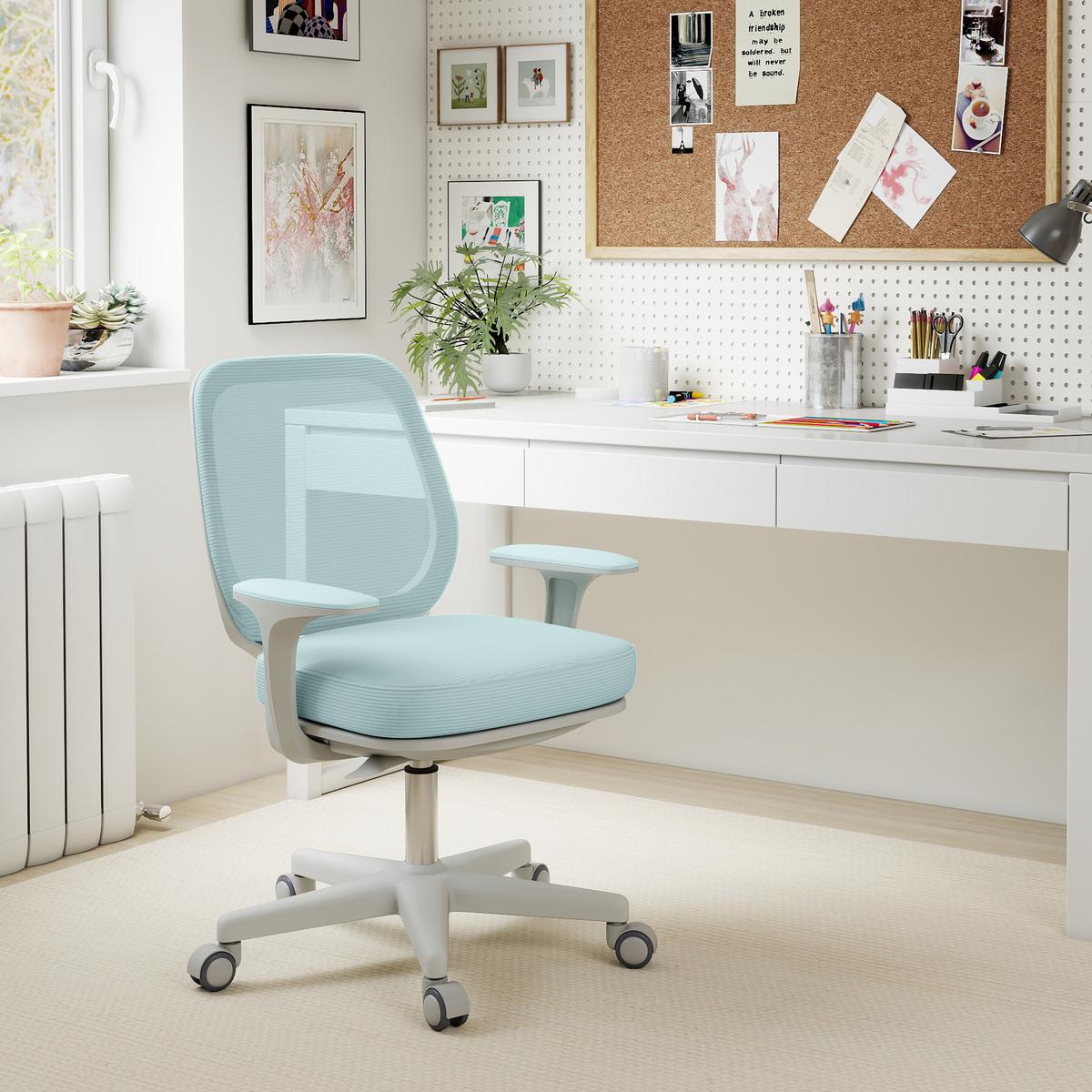 BÜROSTUHL Polyester Kunststoff Grün - Hellgrün/Grau, Kunststoff/Textil (48/94.5/55cm) - Vinsetto