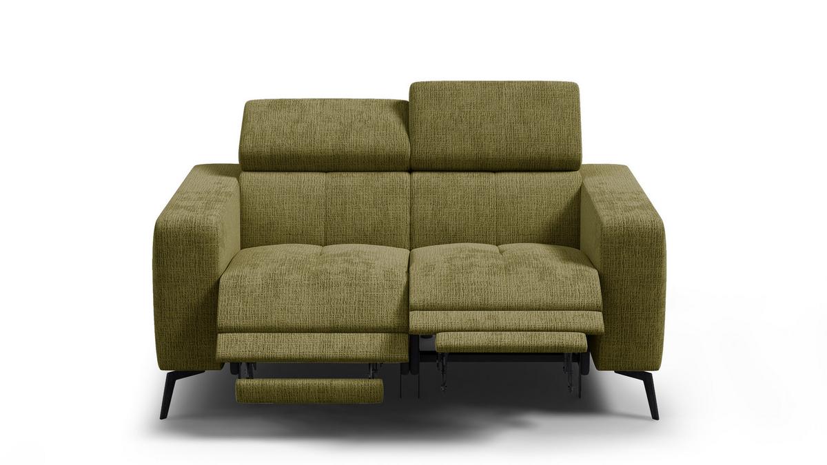 RELAXSOFA MORELLO 2-Sitzer, olive, 2 x Relax Zero Gravity - Olivgrün, Holz/Textil (164/82/103cm) - Wozimo
