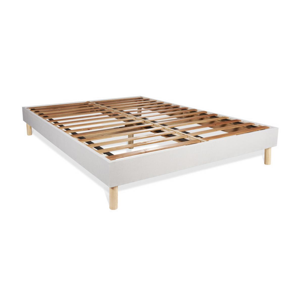 BETT Actilatex form Latex und Memory-Schaum 120 x 220 cm h3 - Kit Bettgestell Weiß - Beige/Weiß, Karton/Holz (120/220cm) - ACTISOM