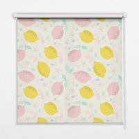 INNENROLLO - Fensterrollo - Rollo - 110x140 cm - Rosa und gelbe Zitronen - Gelb, Kunststoff (110/140/0.5cm) - TULUP