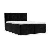 BOXBETT Tivra 140/200 cm Schwarz im Kronos Stoff - Schwarz, Holz/Holzwerkstoff (140/200cm) - AltaBeds