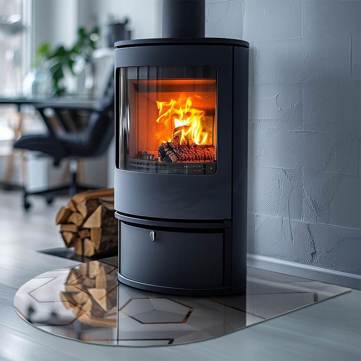 GLASPLATTE für Kamin 80x70 cm - Weiß, Glas (80/70/0.4cm) - TULUP
