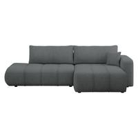ECKSOFA Furyn O Boucle, Seite: Rechts - Dunkelgrau/Schwarz, Holzwerkstoff/Kunststoff (262/145cm) - MIRJAN24