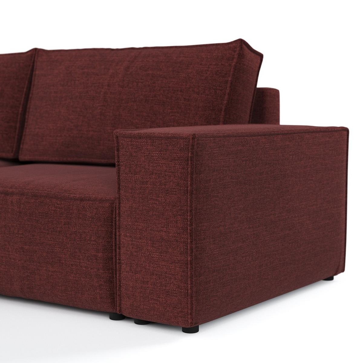 ECKSOFA CAVO mit Schlaffunktion Rot im City Stoff - Rot/Schwarz, Holz/Holzwerkstoff (255/148cm) - AltaBeds