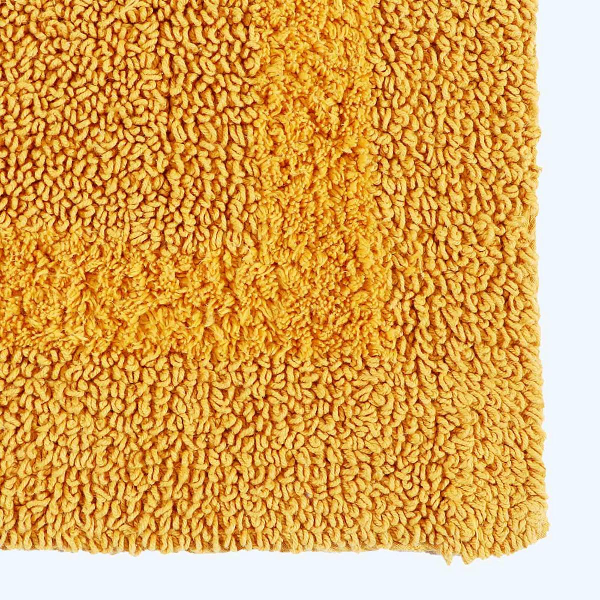 BADEMATTE 40/100 cm, 100% Baumwolle, wendbar - Gelb, Textil (40/100cm) - Homescapes