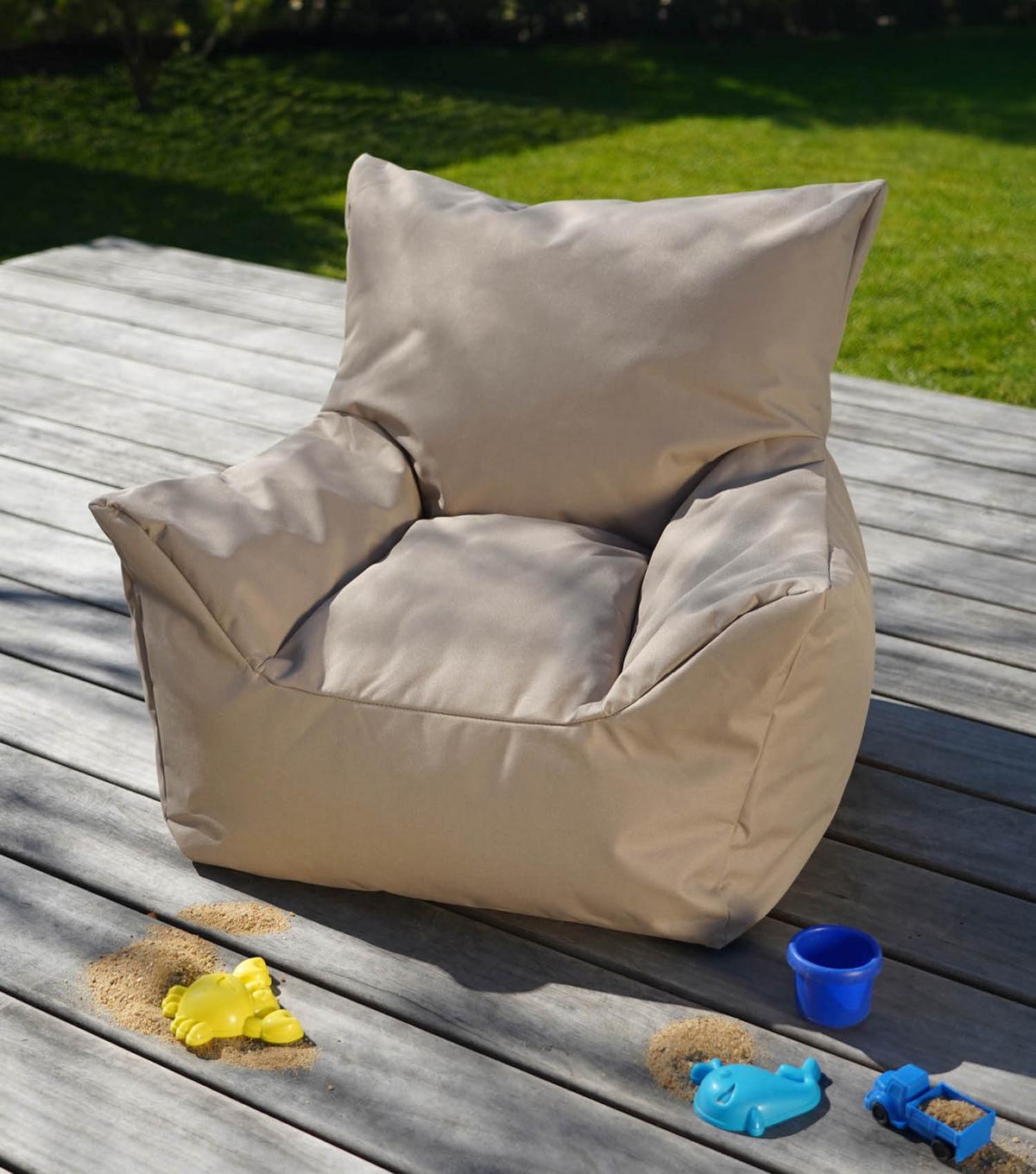 OUTDOOR-KINDER-SITZSACK Der Gartenzwerg - Beige, Textil (52/57/53cm) - Mokebo