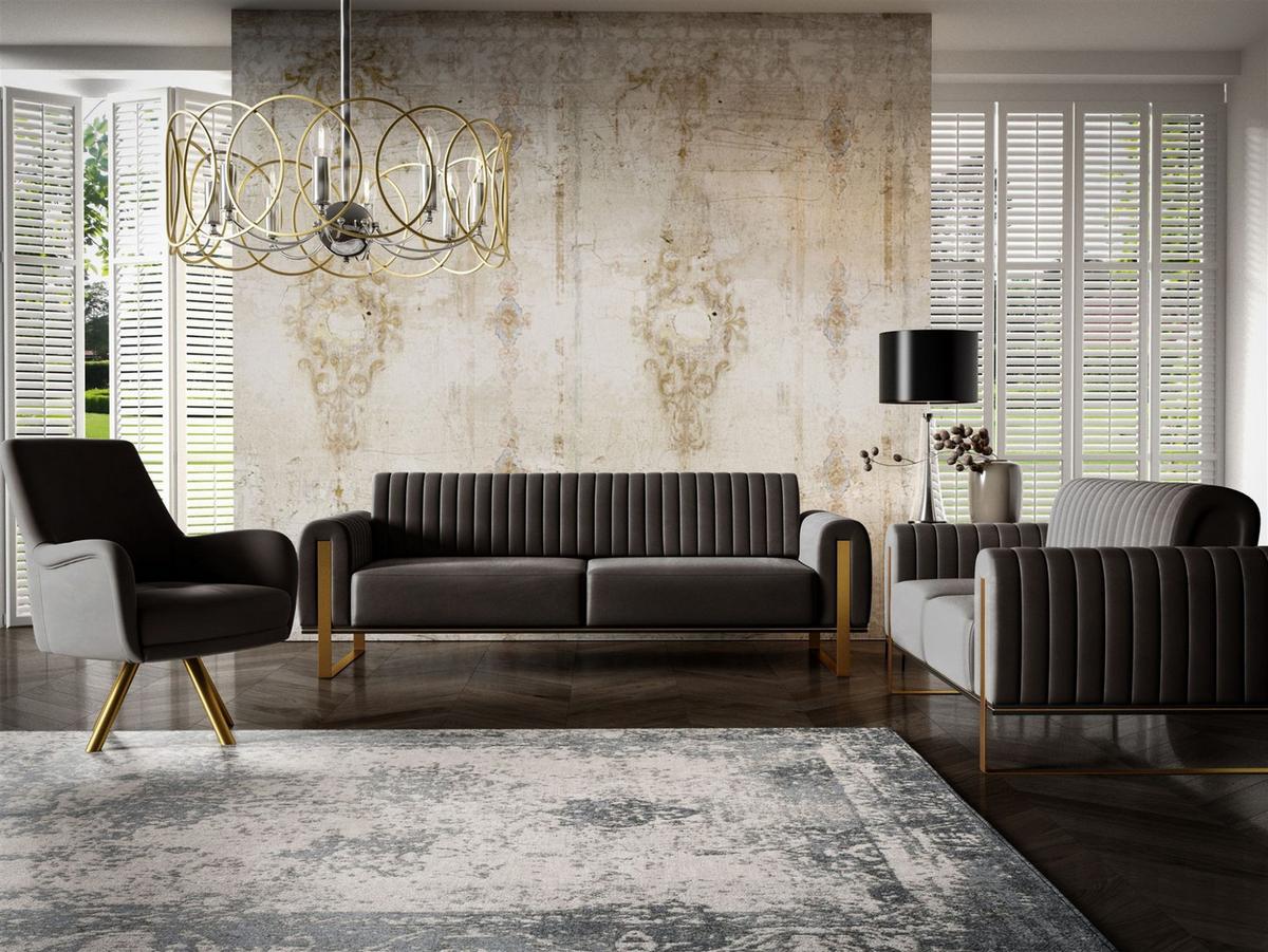 SOFA Valerie 2-sitzer - Schwarz, Holzwerkstoff/Textil (164/79/90cm) - Fun Möbel