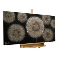 ACRYLBILD HANDGEMALT 120/60 cm - Beige/Schwarz, Holz/Textil (120/60cm) - KUNSTLOFT