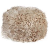 POUF Webpelz Beige Tukki - Beige, Kunststoff (50/30/50cm) - Beliani