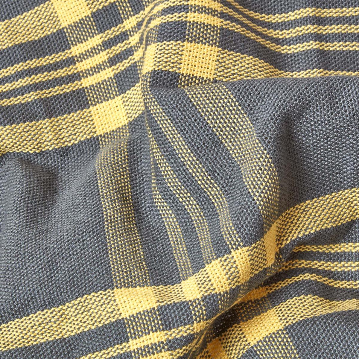 ÜBERWURF 225/255 cm, Schottenkaro, 100% Baumwolle - Gelb, Textil (225/255cm) - Homescapes