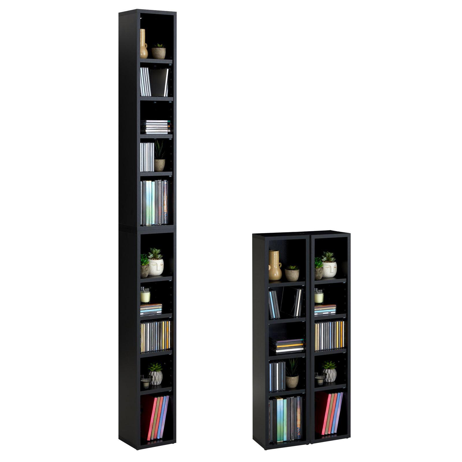 CD/DVD- REGAL CHART schwarz - Schwarz, Holzwerkstoff (20/186/17cm) - CARO-Möbel
