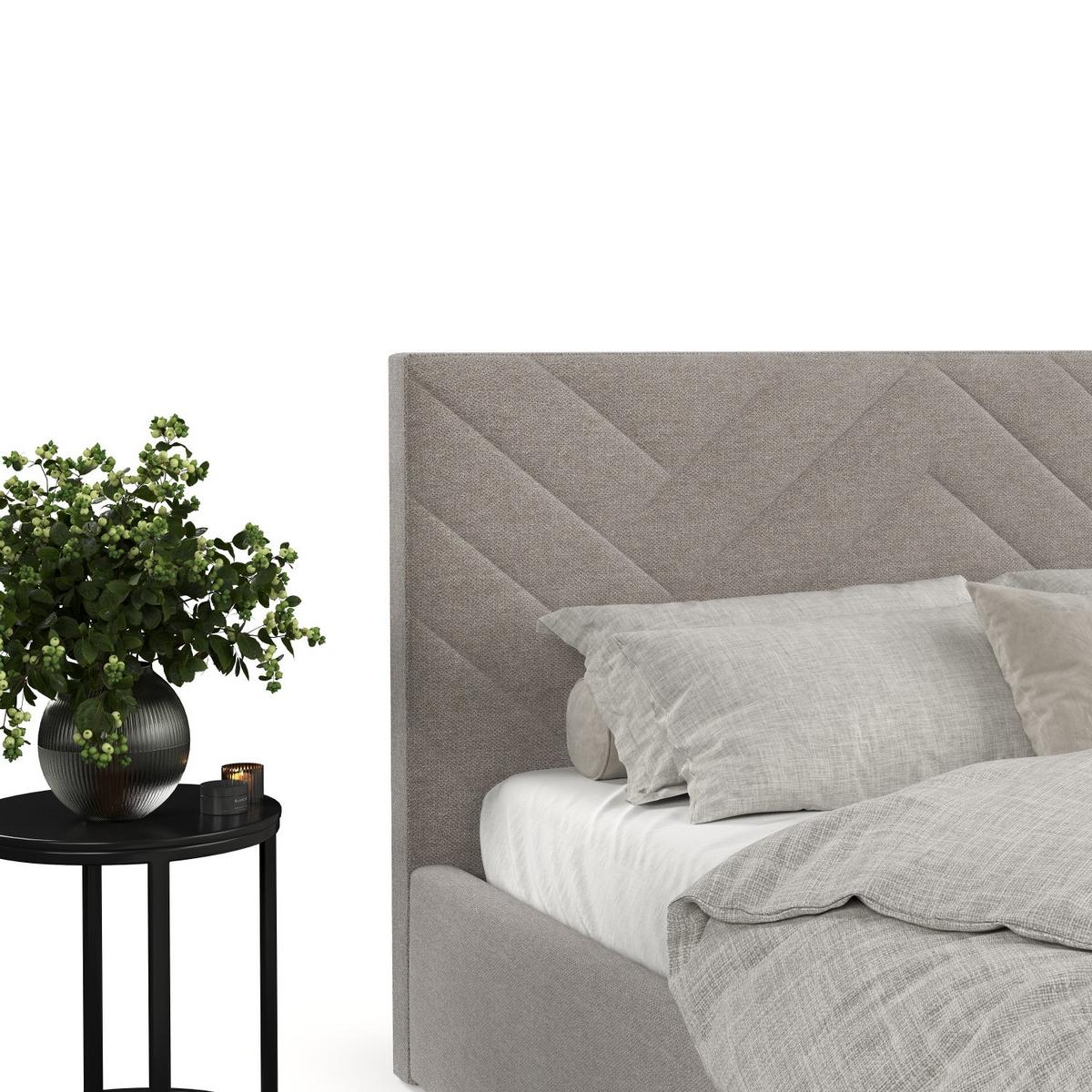 POLSTERBETT Arco 180/200 cm Beige im Asti Stoff - Beige/Schwarz, Holz/Holzwerkstoff (180/200cm) - AltaBeds