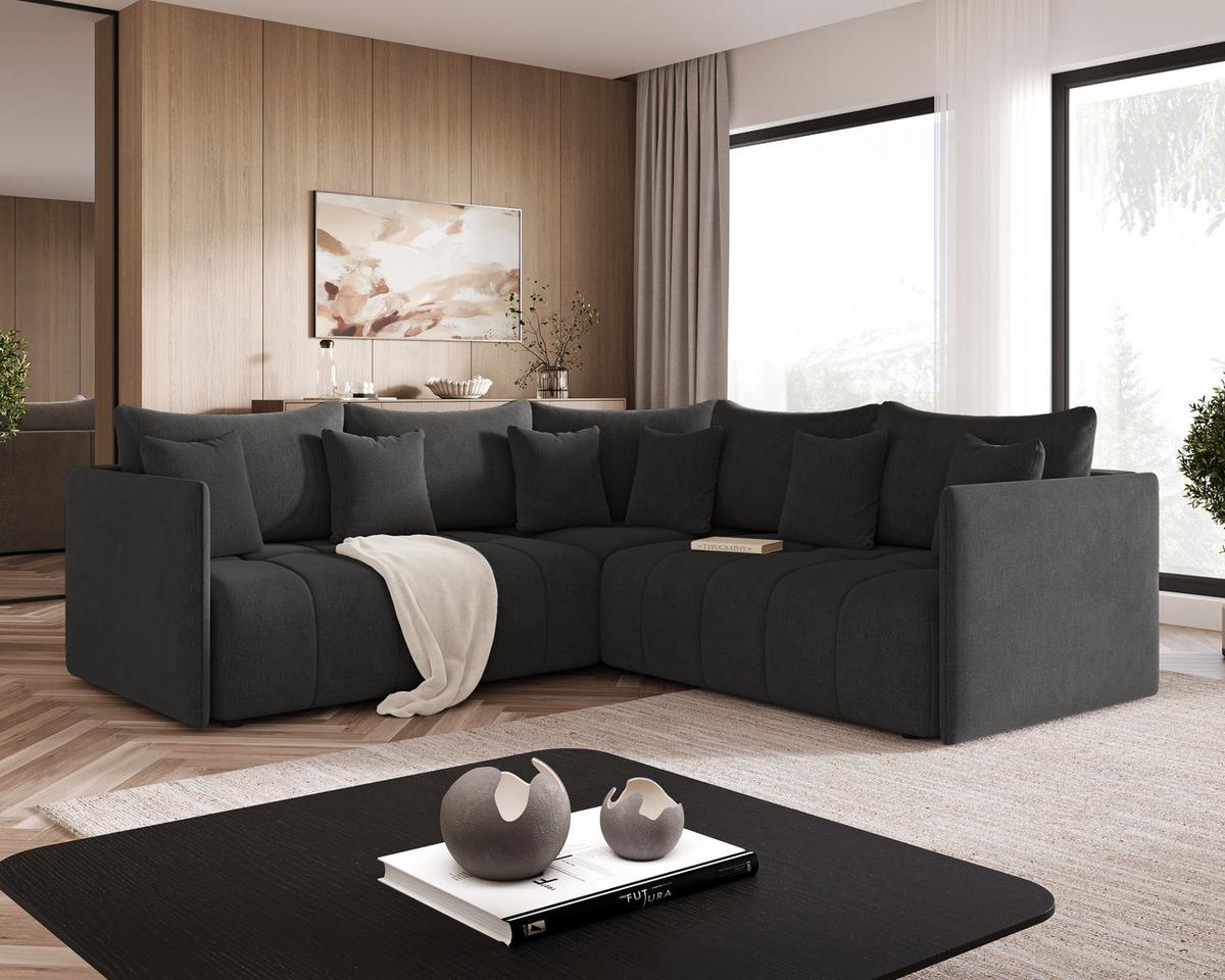 ECKSOFA Ardi Anthrazit - Anthrazit, Holz/Textil (240/240cm) - Graingold