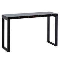 KONSOLENTISCH – Marmoroptik Schwarz, 120x40x76 cm, Hochglanz, Metallbeine - Schwarz, Holzwerkstoff/Metall (40/120/76cm) - KADIMA DESIGN