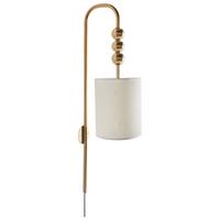 WANDLAMPE Messing Loky - Messingfarben/Weiß, Metall (18/78/18cm) - Beliani