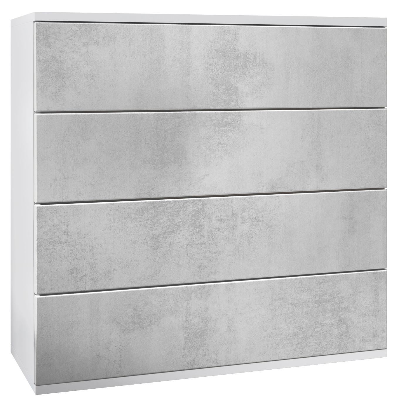 KOMMODE Pavos Beton Oxid Optik - Hellgrau, Holzwerkstoff (76/76/35cm) - Vladon