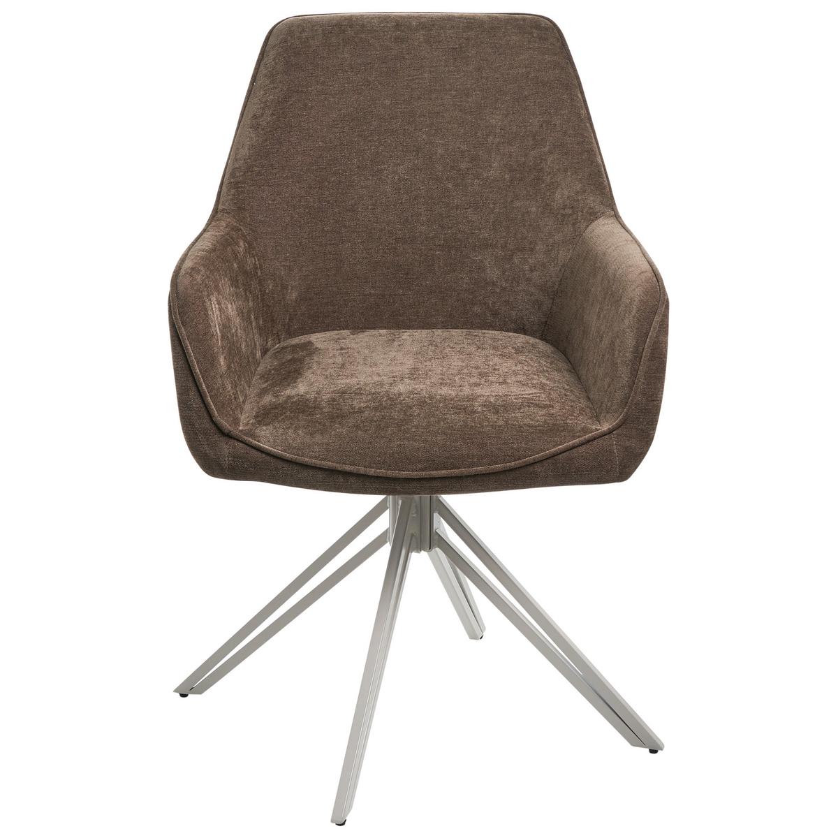 ESSZIMMERSTUHL 2er-Set Stoff Braun Jodar - Braun, Textil (56/83/60cm) - Beliani