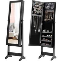 SCHMUCKSCHRANK neigungsverstellbar Schwarz - Schwarz, Holz (35/144/30cm) - COSTWAY